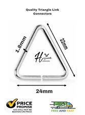 TRIANGLE LINK CONNECTORS KEY RING CHAIN SPLIT 24MM NICKLE JEWELLERY VARIOUS QNT