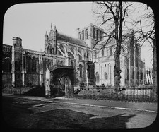Magic Lantern Slide WINCHESTER CATHEDRAL C1890 PHOTO HAMPSHIRE ENGLAND