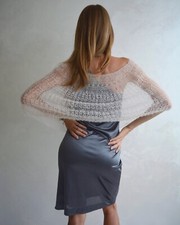 Ivory mohair bridal shawl