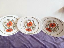 J & G Meakin - POPPY - 3 x Oval Serving Plate Platters 27.5 cm wide (10 3/4")