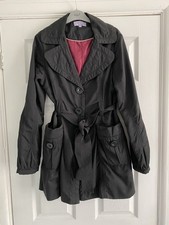 Ladies Mid-Behave Vintage Black Trenchcoat Size 14