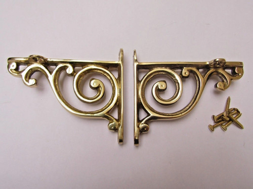 Shelf brackets brass polished - brackets,
