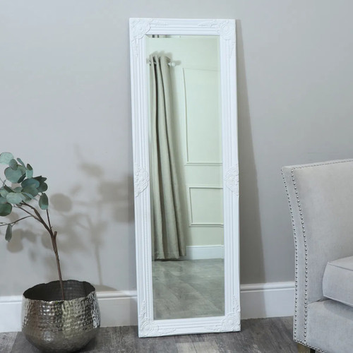 Tall long white ornate wall - long,