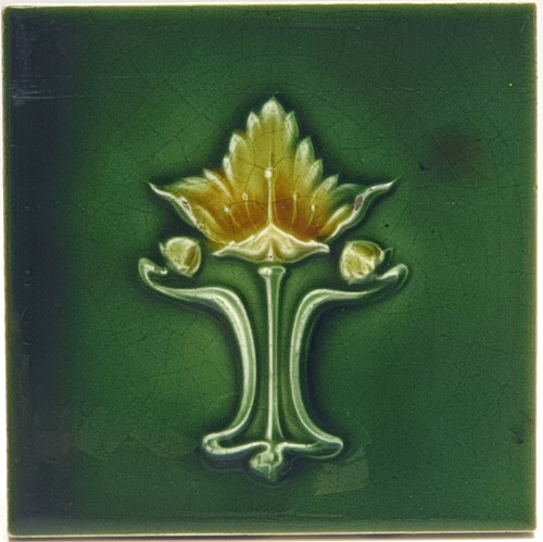 Art nouveau green moulded - green,