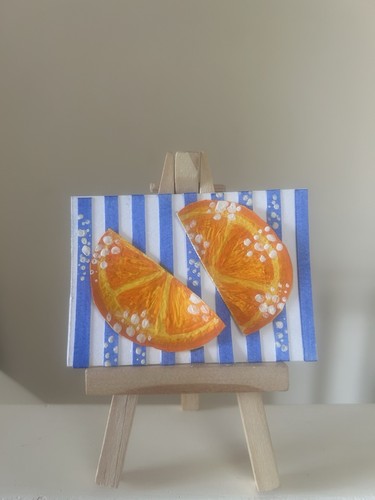 Original orange aceo painting - orange,