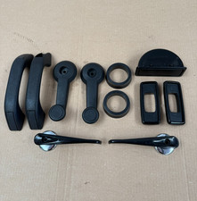 CLASSIC MINI ORIGINAL DOOR FURNITURE BLACK HANDLE SET & TOP DASH ASHTRAY-COOPER