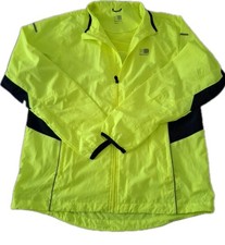 Premium Men's Fluorescent Yellow KARRIMO RUNNING FULL ZIP JACKET, SIZE LARGE.