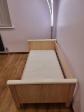 Mamas And Papas Murano Light Oak Cot Bed, with classic white edges and round cor