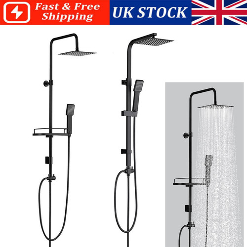 Black square shower kit twin - square,