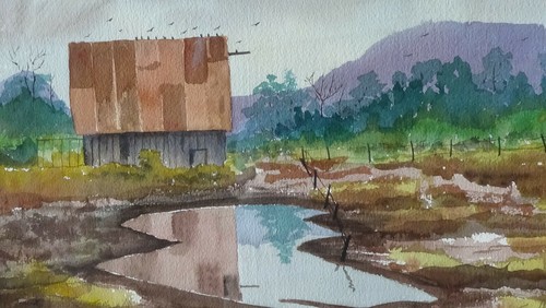 Vintage watercolor painting - vintage,