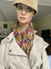 Vintage Zara 100% Leather Bikers Jacket Cream Size 10/12