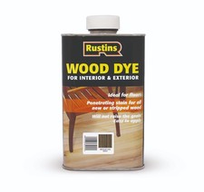 Rustins Wood Dye for Interior & Exterior ideal for floors 11 shades 250ml/1/2.5L