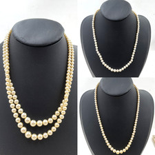 Vintage Simulated Pearl Necklace Joblot Bundle x3 Rosita Pompadour Boxed