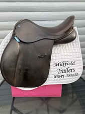 17 Inch Brown Dever Leather General Purpose Saddle. Stamped Wide