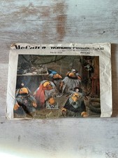 1974 McCalls Wombles Plush Toy Pattern Original with Instructions body + Clothes