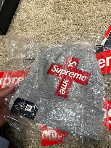 Supreme cross box logo - logo, grey