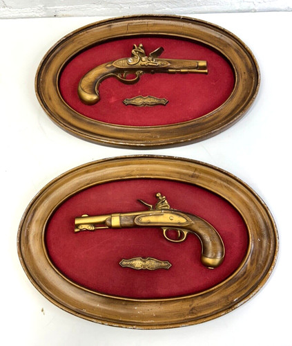 Vintage flintlock pistol metal - vintage,