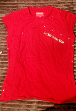 lambretta vintage old red tank top size 10 studded detail sleeveless