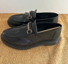 Men’s Black Polished Leather Dr. Martens Adrian Snaffle Loafers, UK 9, RRP £150