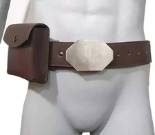 Leather ROTJ Luke Skywalker Jedi Belt with saber clip and pouch Cosplay Costume