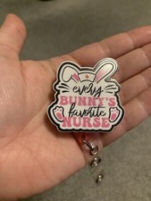 Nurse Peds Nursery Medical Badge Reel with clear ID card holder 