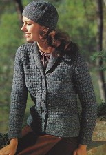 Ladies Jacket Knitting Pattern Pockets and Shawl Collar DK 32-40" 814