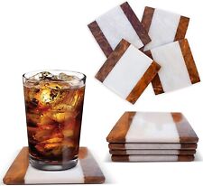 Set of 4 Grey Marble Design