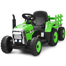 12V Kids Ride On Tractor W/ Trailer Electric 3-Gear-Shift Ground Loader Toy Car 