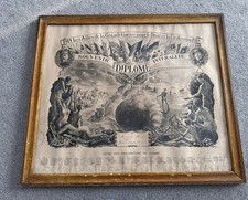 WW1 French “Diplôme Interallié” 1914–1918 – Original Framed Certificate – Rar