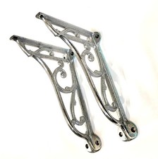 Pair heavy Victorian style vintage metal cistern sink book shelf brackets 6 1/4"