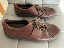 Padders Wide Fit Leather Shoes Burgundy Red Size 6