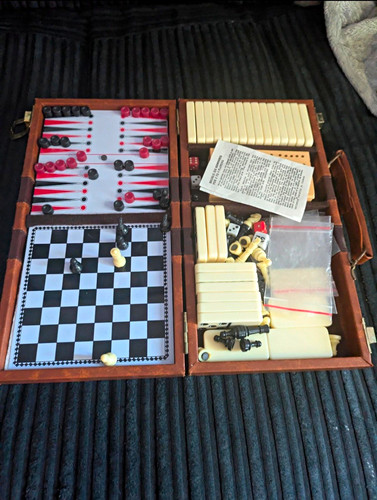 Travel wood backgammon chess - travel,