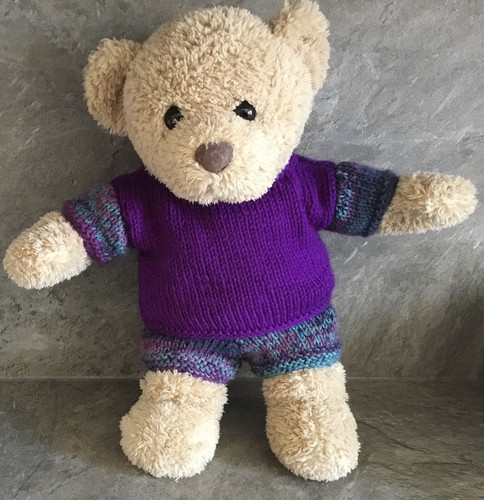 Hand knitted teddy bear - teddy,