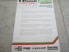 Kawasaki Racing News Press release KR500 Stewart Shenton motorcycle Bike