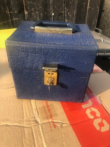 Vintage blue vinyl - record, box