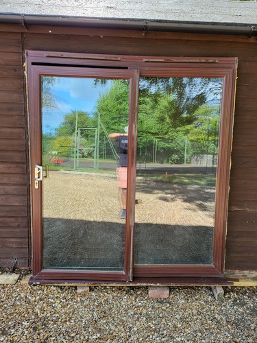 Upvc patio sliding doors - patio, brown