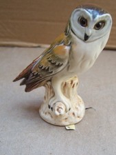 Small Pottery Goebel Owl On Tree Stump