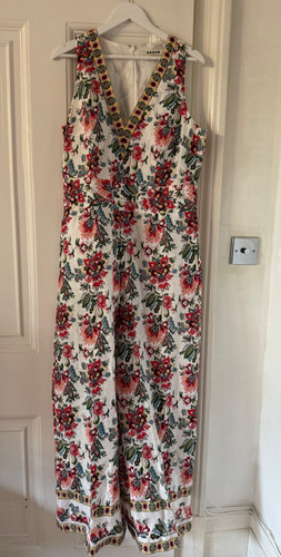 Boden neck linen jumpsuit - v-neck,