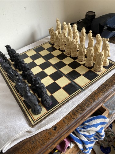 Vintage chinese resin chess - resin,