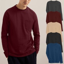 Mens Long Sleeve T-Shirt Plain