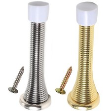 CHROME BRASS SPRING DOOR STOPS STOPPER 1 2 100 PACKS SPIRAL BUFFER SILVER GOLD