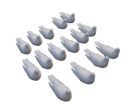 Resin printed sitting pigeons