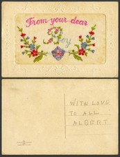 Ww1 silk embroidered - embroidered, french