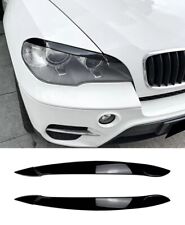 BMW X5 E70 2008-2013 Headlights Eyebrows Light Cover  GLOSS BLACK ABS Plastic