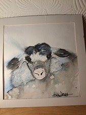 Adele Doxey Water Colour artist 30cm x 30Cm/ Signed Original Yorkshire Art/ Cows