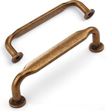 Amerdeco 10 Pack Antique Brass Cabinet Pulls 6.3 Inch(160mm) Hole Centers Kitche