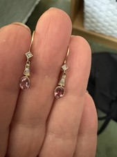 Antique Art Deco Diamond Gem Set 14ct Yellow Gold Earrings Lever Backs