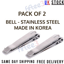 Original Bell Nail Cutter Clipper Steel with Nail File Set of 2 Made in Korea UK
