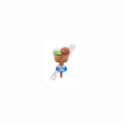 Ice cream van sticker twin - cream,