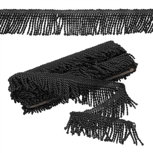 Black fringe trim yards x - fringe,